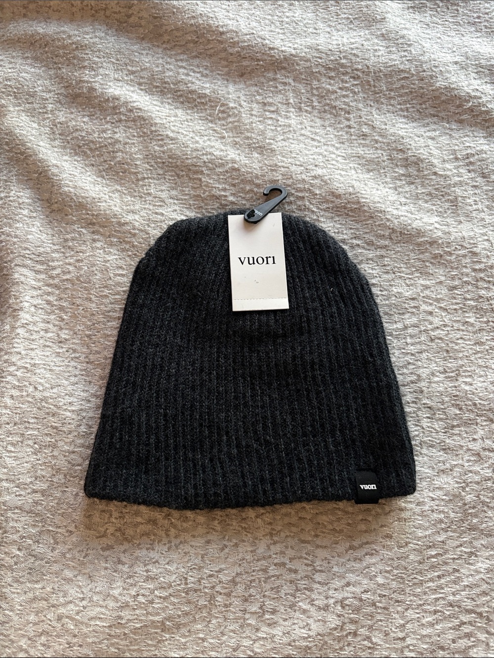 Vuori Black Rib Knit Beanie